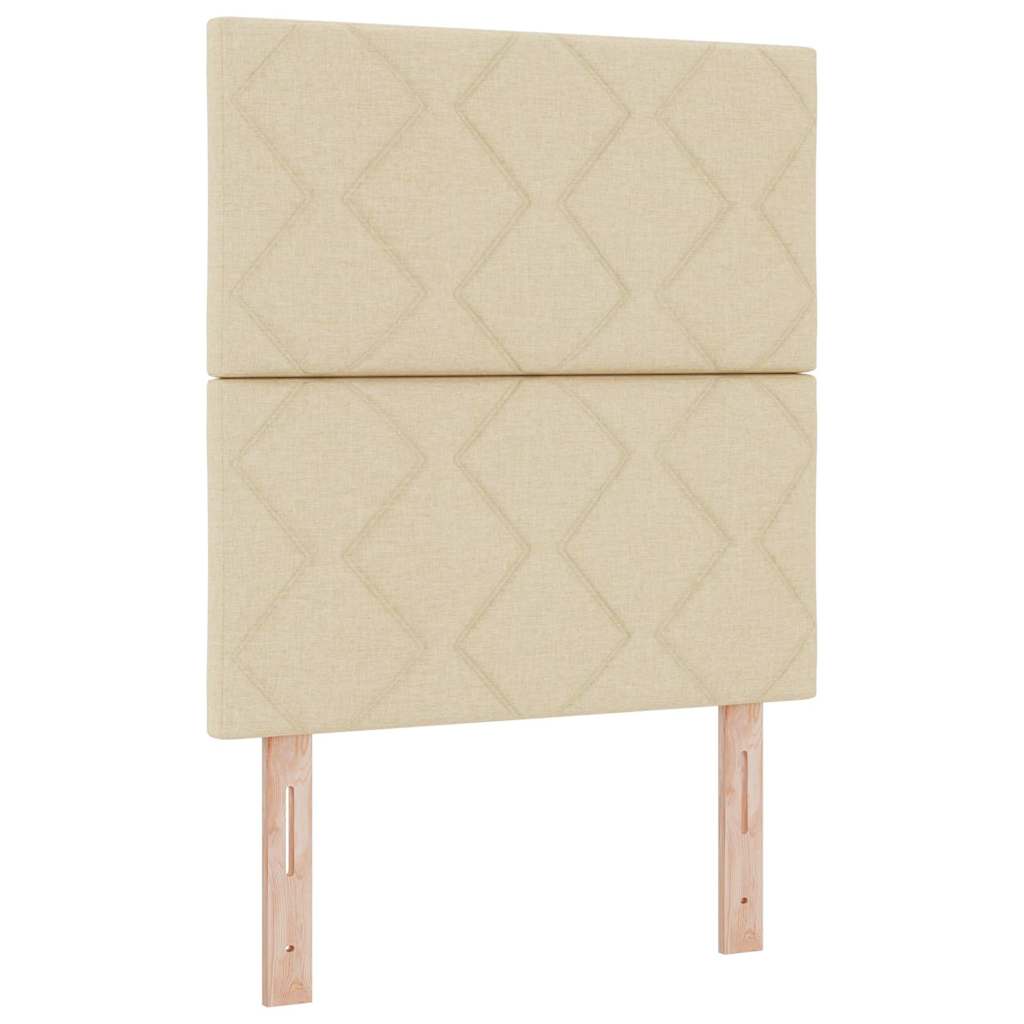 Cabeceira de Tecido Geométrico com cabeceira Creme 80 cm tecido