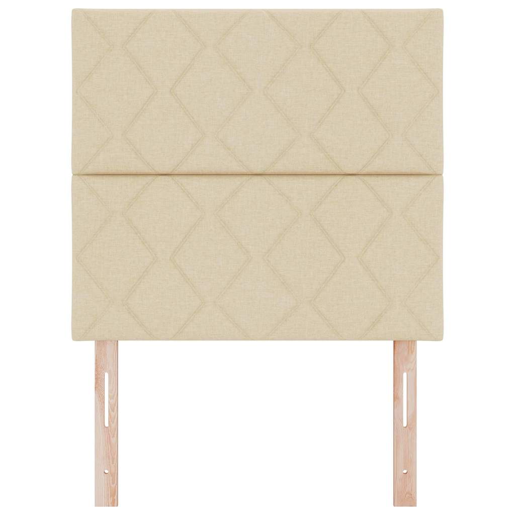 Cabeceira de Tecido Geométrico com cabeceira Creme 90 cm tecido