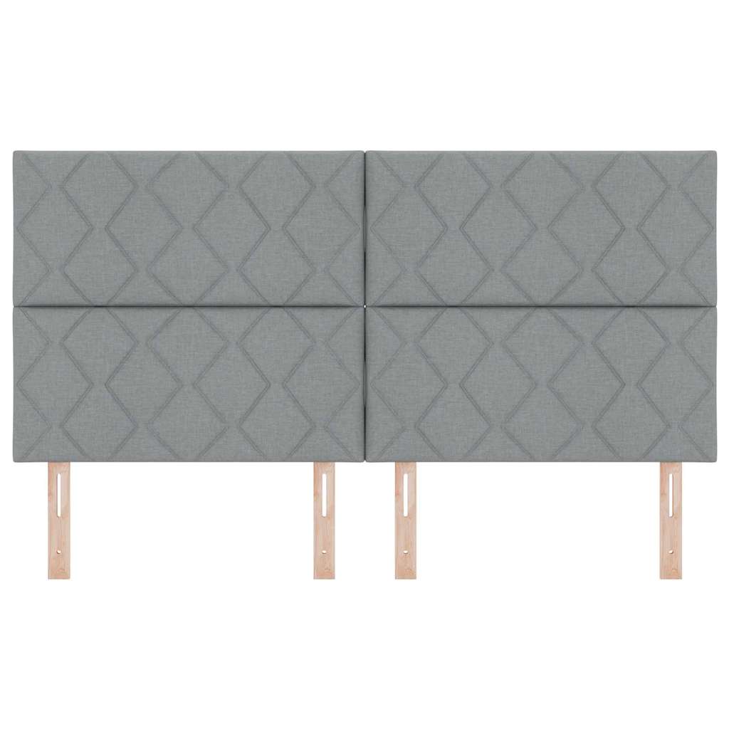 Cabeceira de Tecido Geométrico Cinzento-claro 180 cm tecido