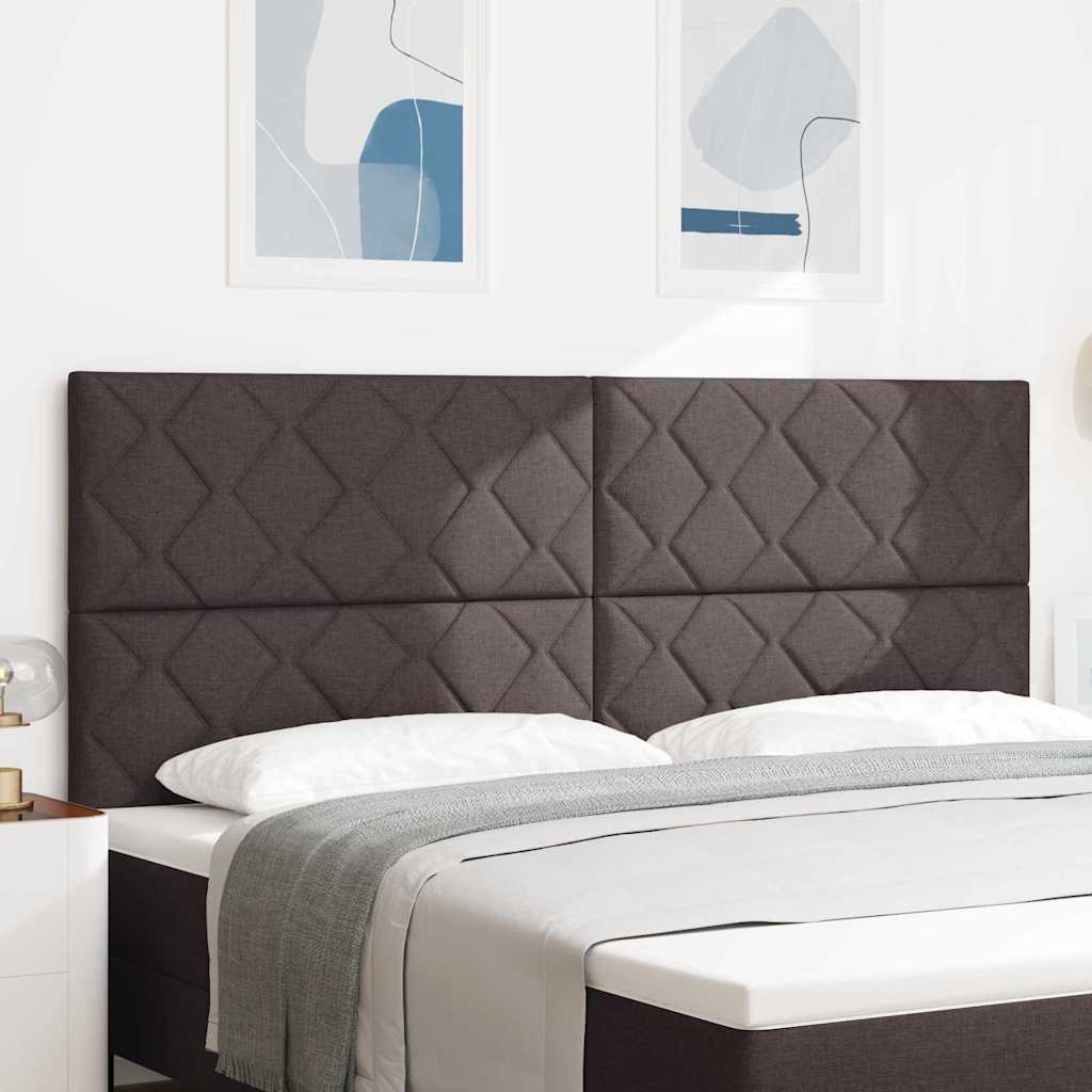 Cabeceira de Tecido Geométrico Castanho escuro 200 cm tecido