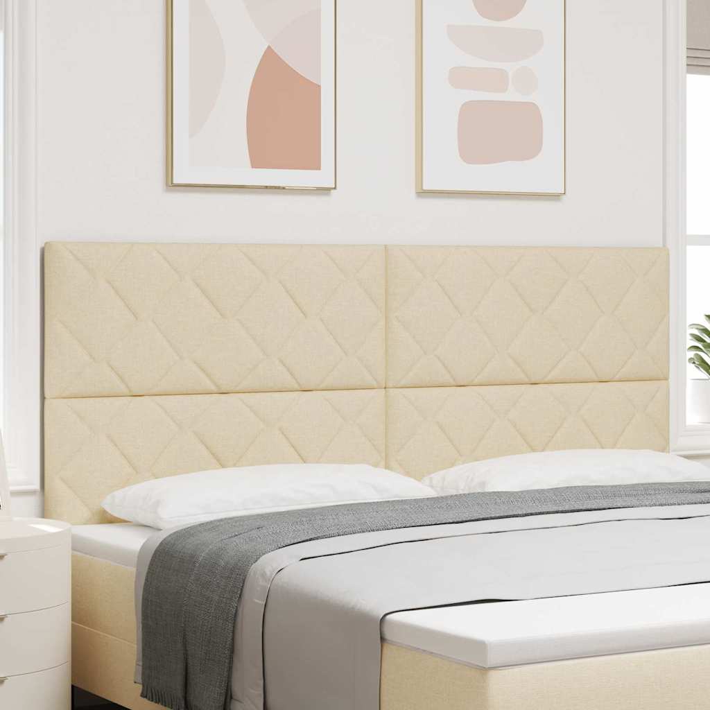 Cabeceira de Tecido Geométrico Creme 200 cm tecido