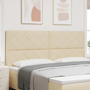 Cabeceira de Tecido Geométrico Creme 200 cm tecido