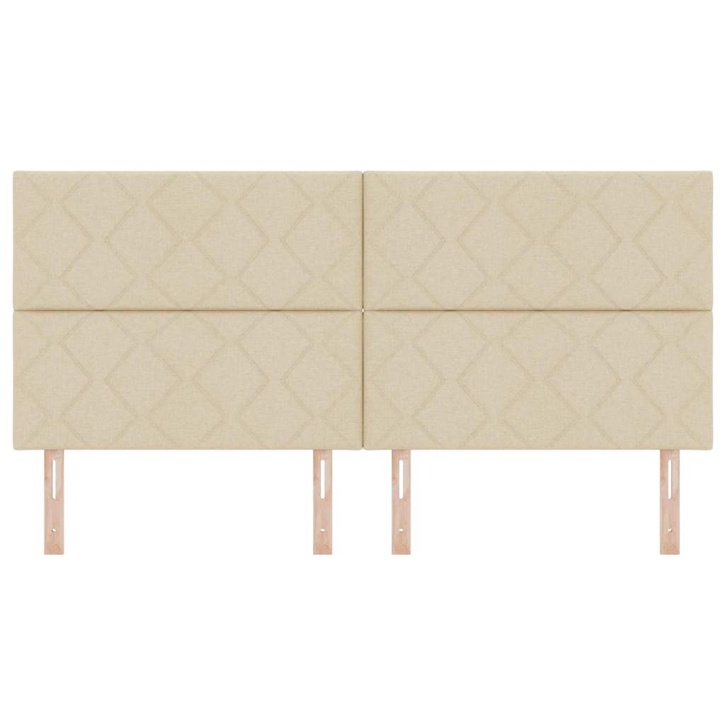 Cabeceira de Tecido Geométrico Creme 200 cm tecido