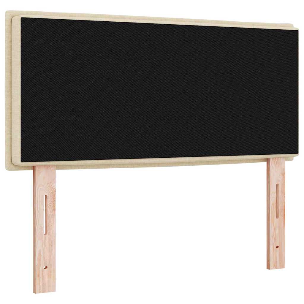 Cabeceira LED com luzes de tira LED Manual Creme 90 cm tecido