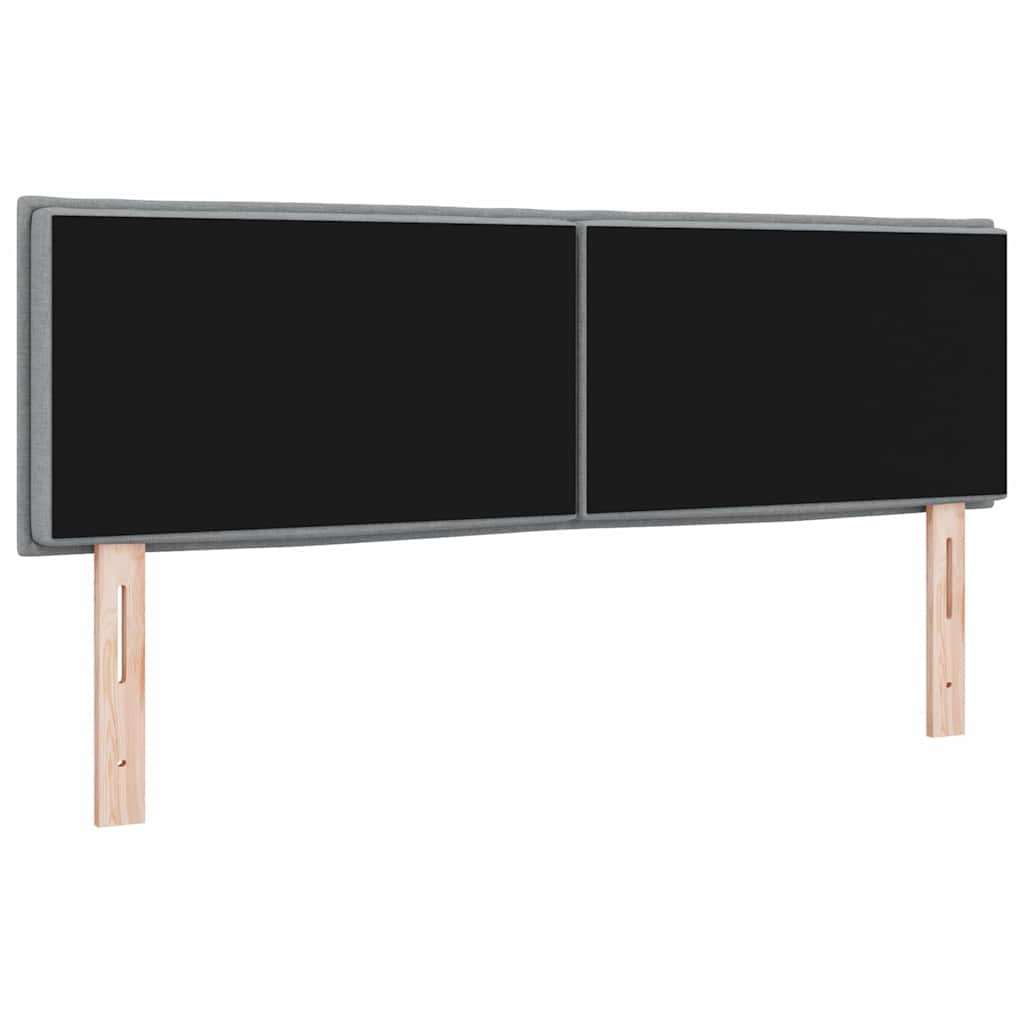 Cabeceira LED Montado na parede Cinzento-claro 144 cm tecido