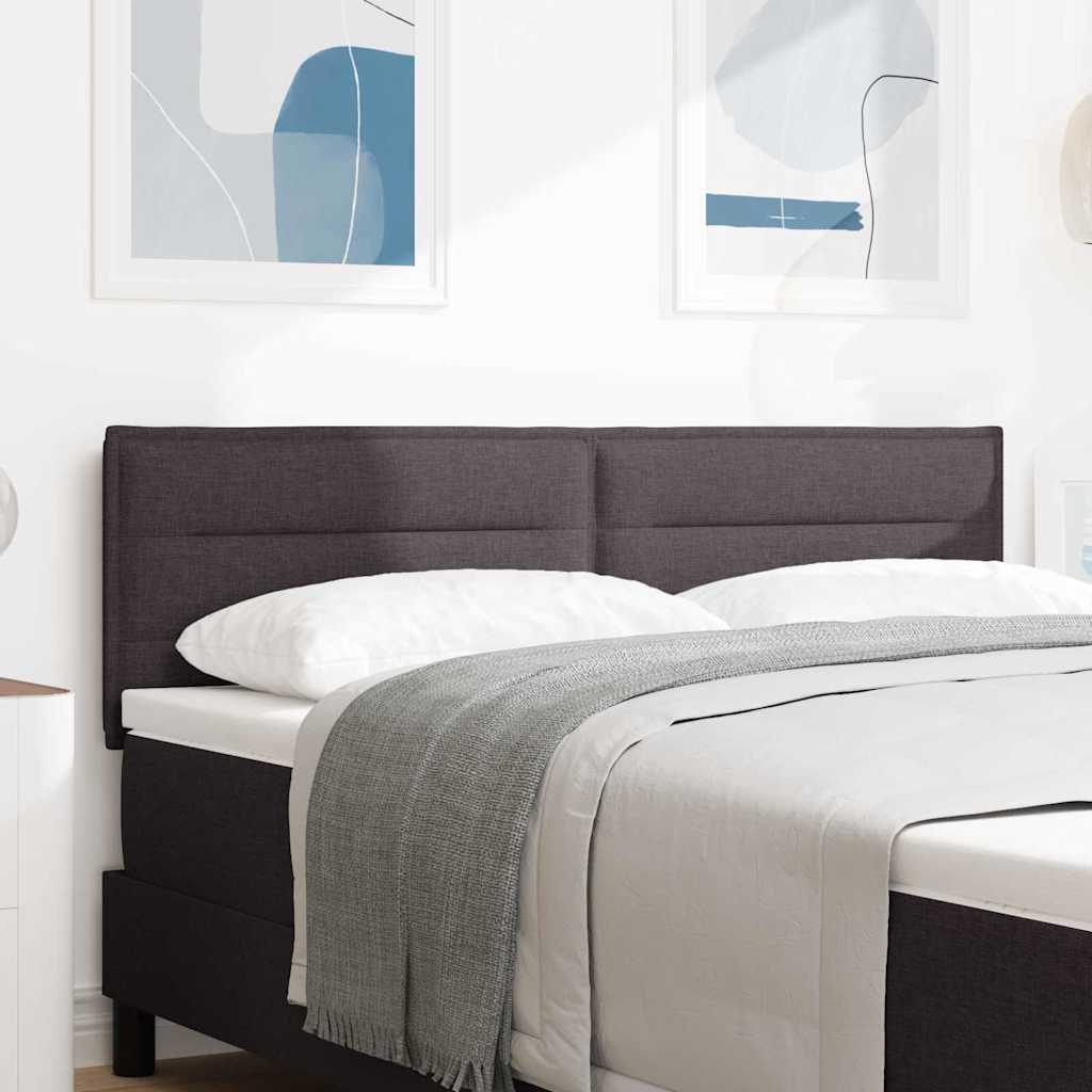 Cabeceira LED Montado na parede Castanho escuro 144 cm tecido