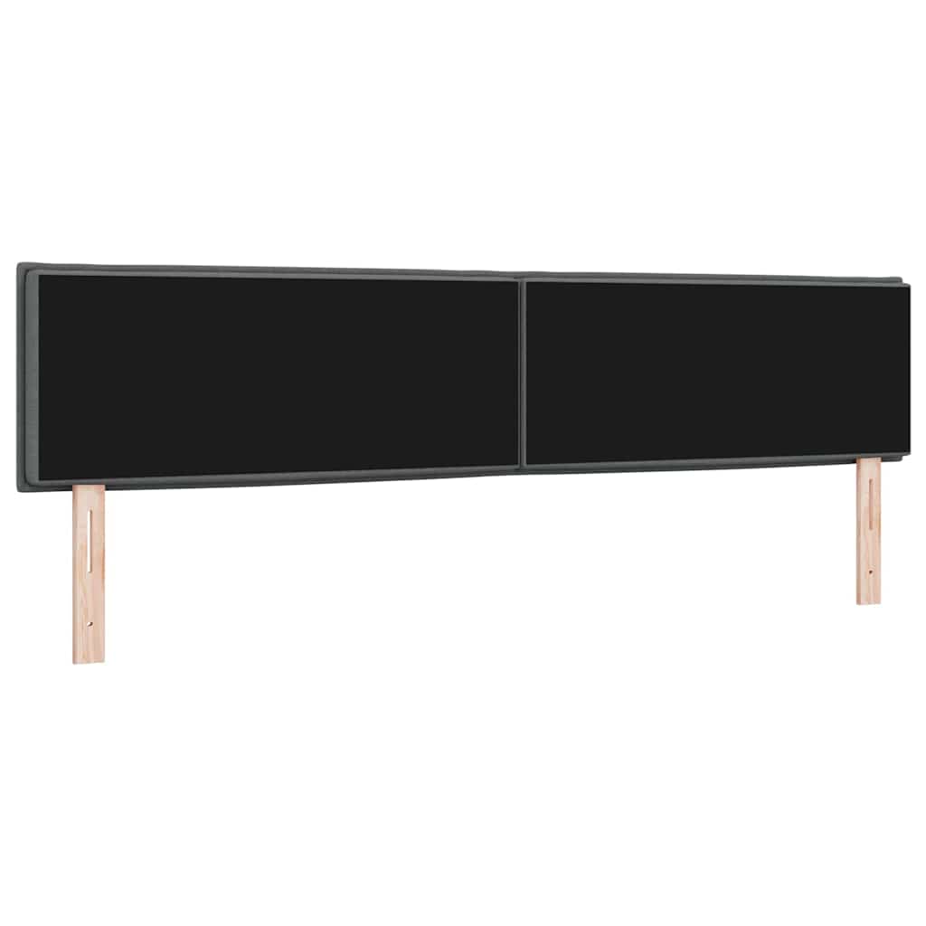 Cabeceira LED Montado na parede Cinzento escuro 200 cm tecido