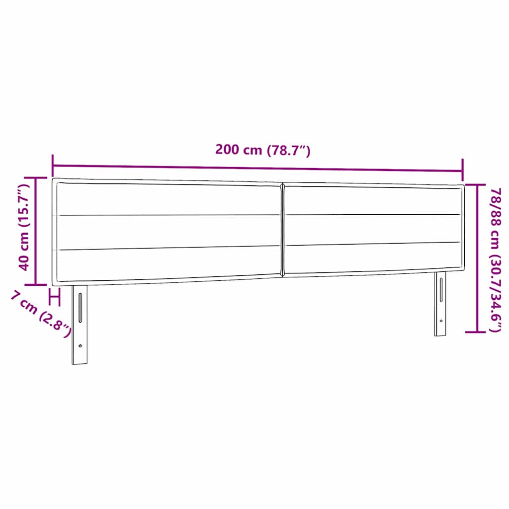 Cabeceira LED com luzes de tira LED Manual Azul 200 cm tecido