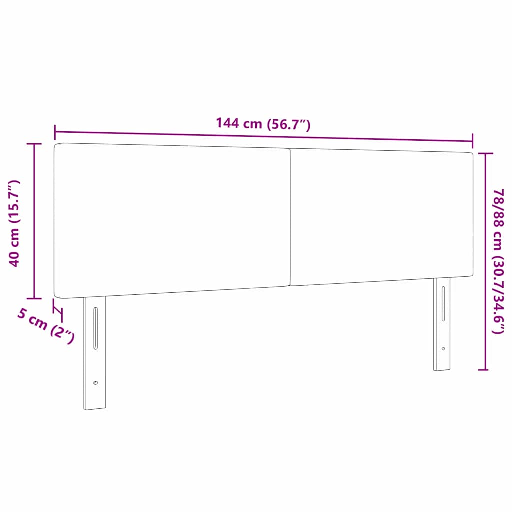Cabeceira LED com luzes de tira LED Cinza verde 144 cm tecido