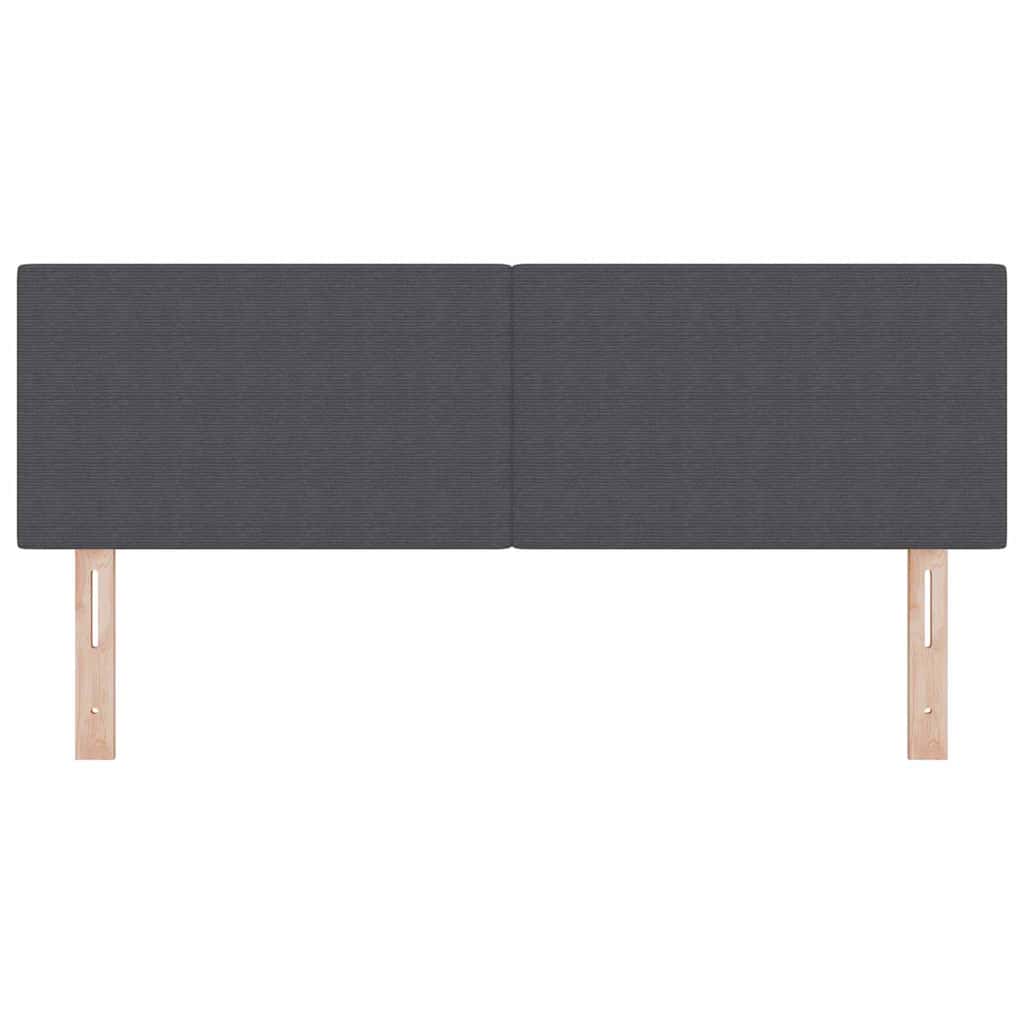 Cabeceira LED Montado na parede Cinzento escuro 160 cm tecido