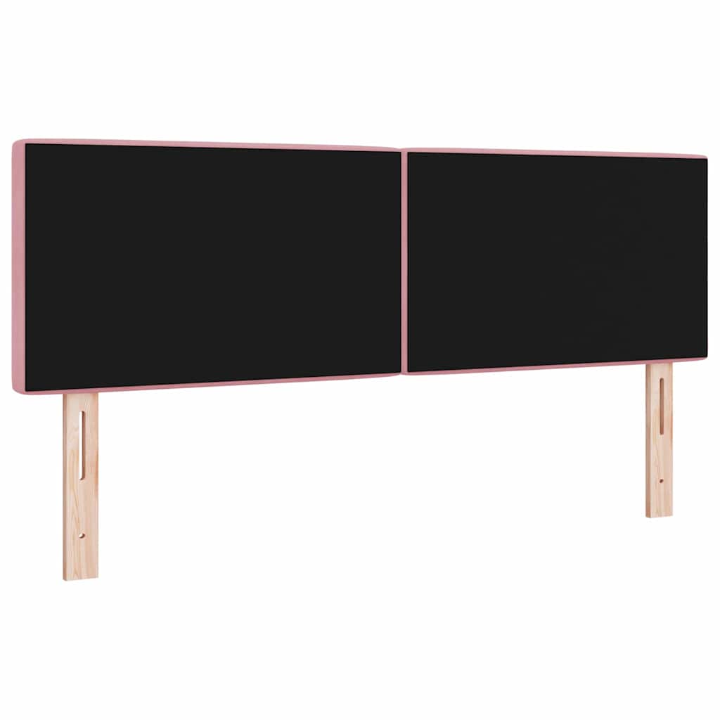 Cabeceira LED com luzes de tira LED Losangos Rosa 144 cm Veludo