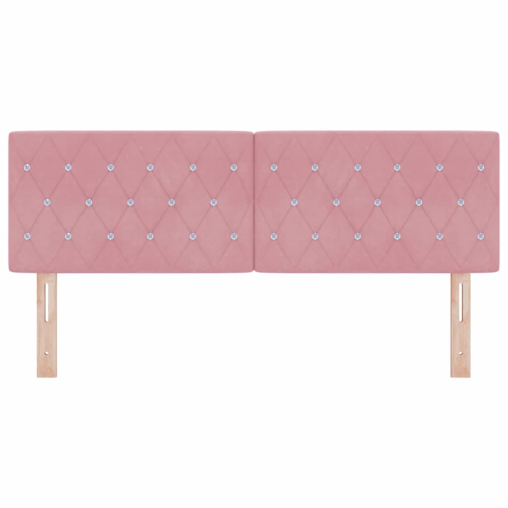 Cabeceira LED com luzes de tira LED Losangos Rosa 144 cm Veludo