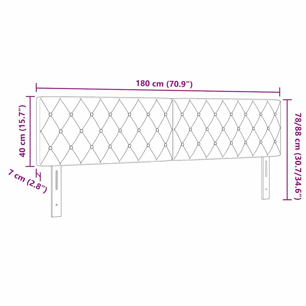 Cabeceira LED com luzes de tira LED Losangos Preto 90 cm Veludo