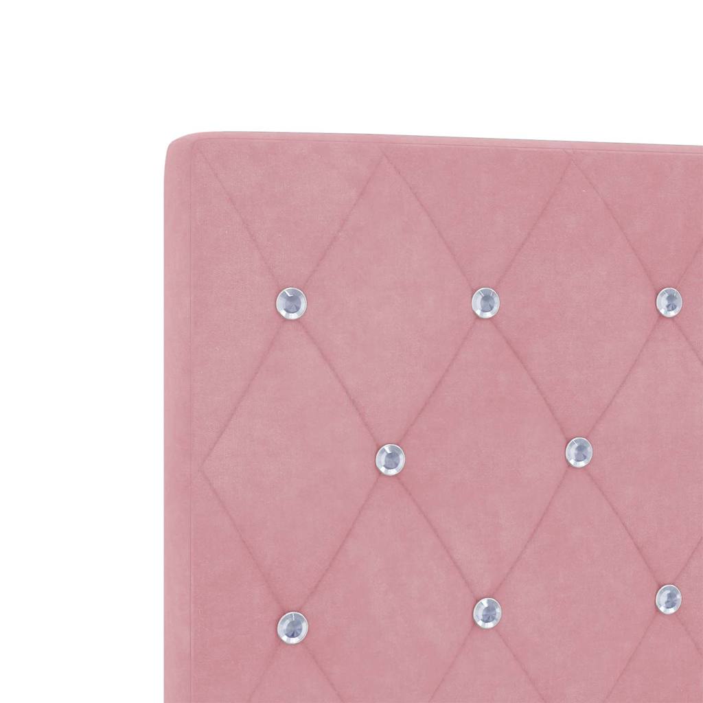 Cabeceira LED com luzes de tira LED Losangos Rosa 90 cm Veludo