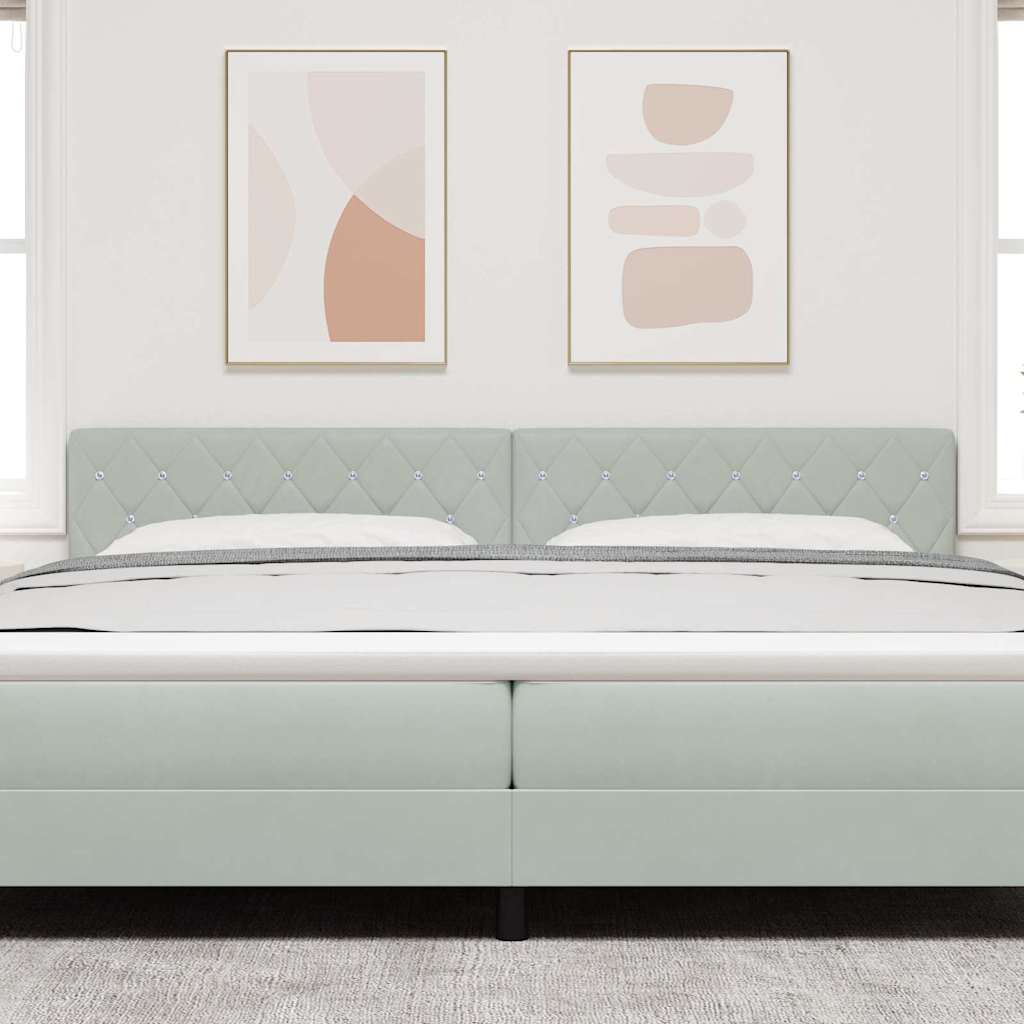 Cabeceira LED Losangos Manual Cinzento-claro 100 cm Veludo