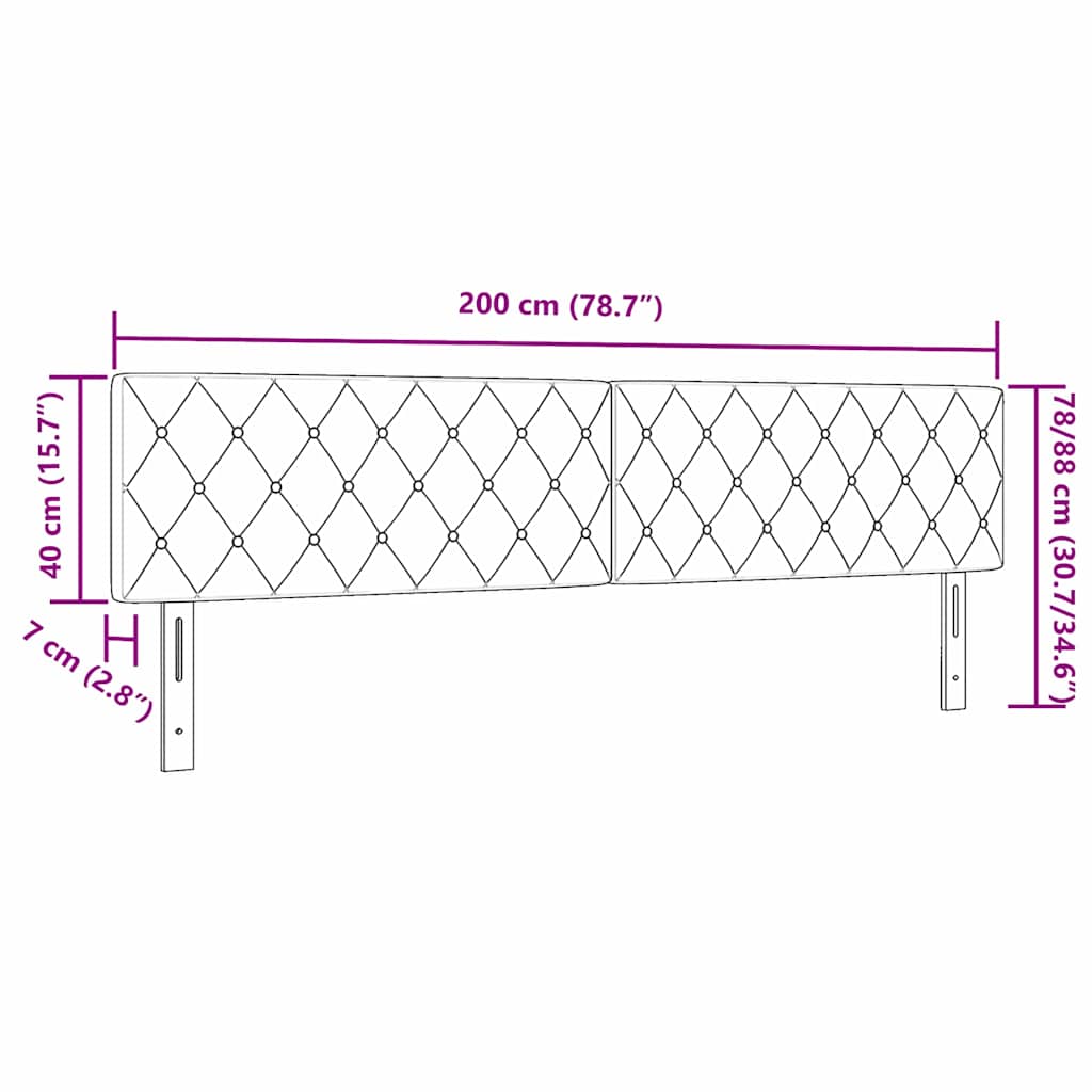 Cabeceira LED com luzes de tira LED Losangos Rosa 100 cm Veludo