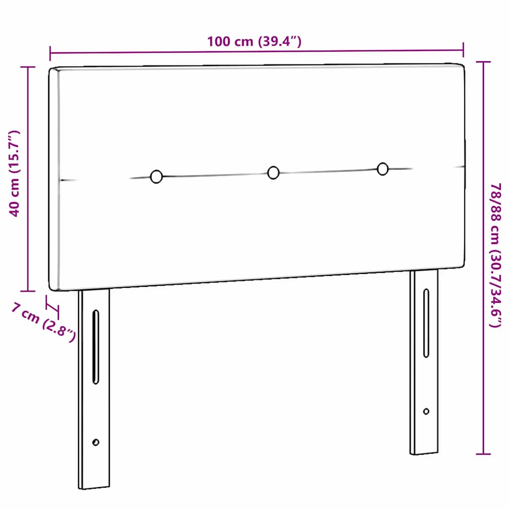 Cabeceira LED com luzes de tira LED Cinza Escuro 100 cm tecido