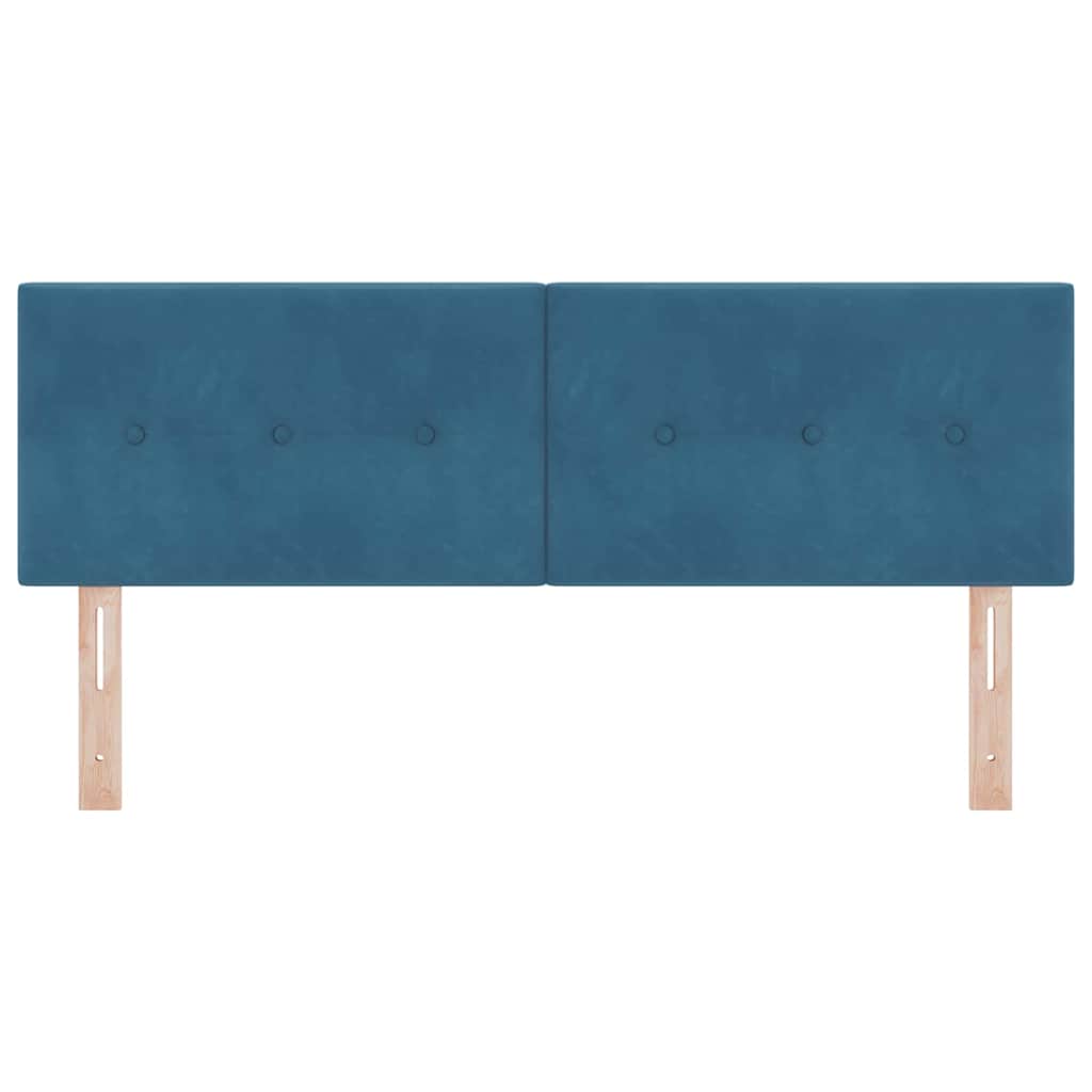 Cabeceira com luzes de tira LED com cabeceira Azul 72 cm Veludo