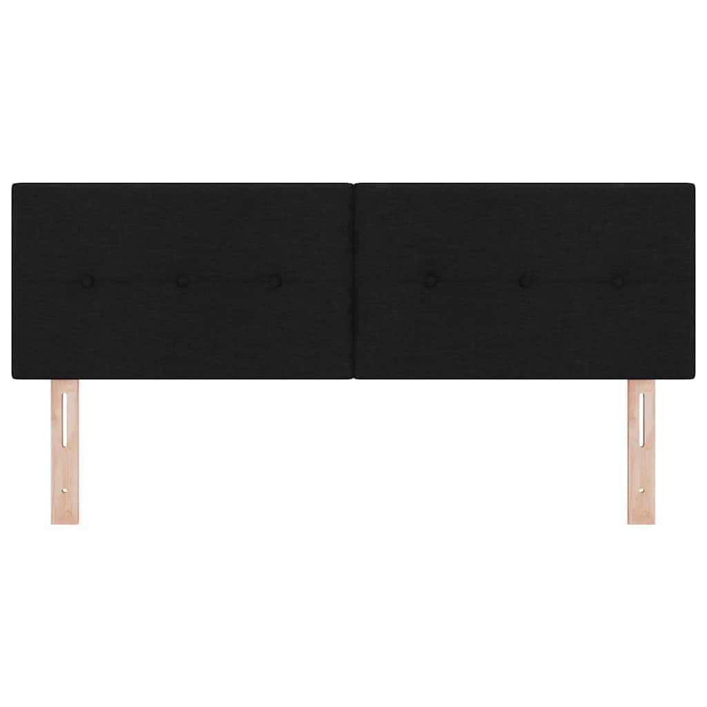 Cabeceira LED com luzes de tira LED Manual Preto 160 cm tecido