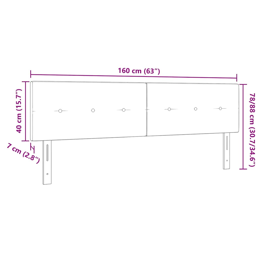 Cabeceira com luzes de tira LED com cabeceira Azul 80 cm Veludo
