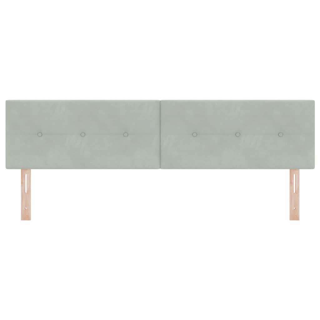 Cabeceira com luzes de tira LED Cinzento-claro 180 cm Veludo