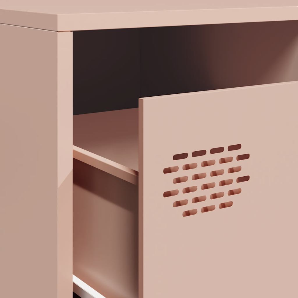 Móvel de TV 202x39x43,5 cm aço laminado a frio rosa