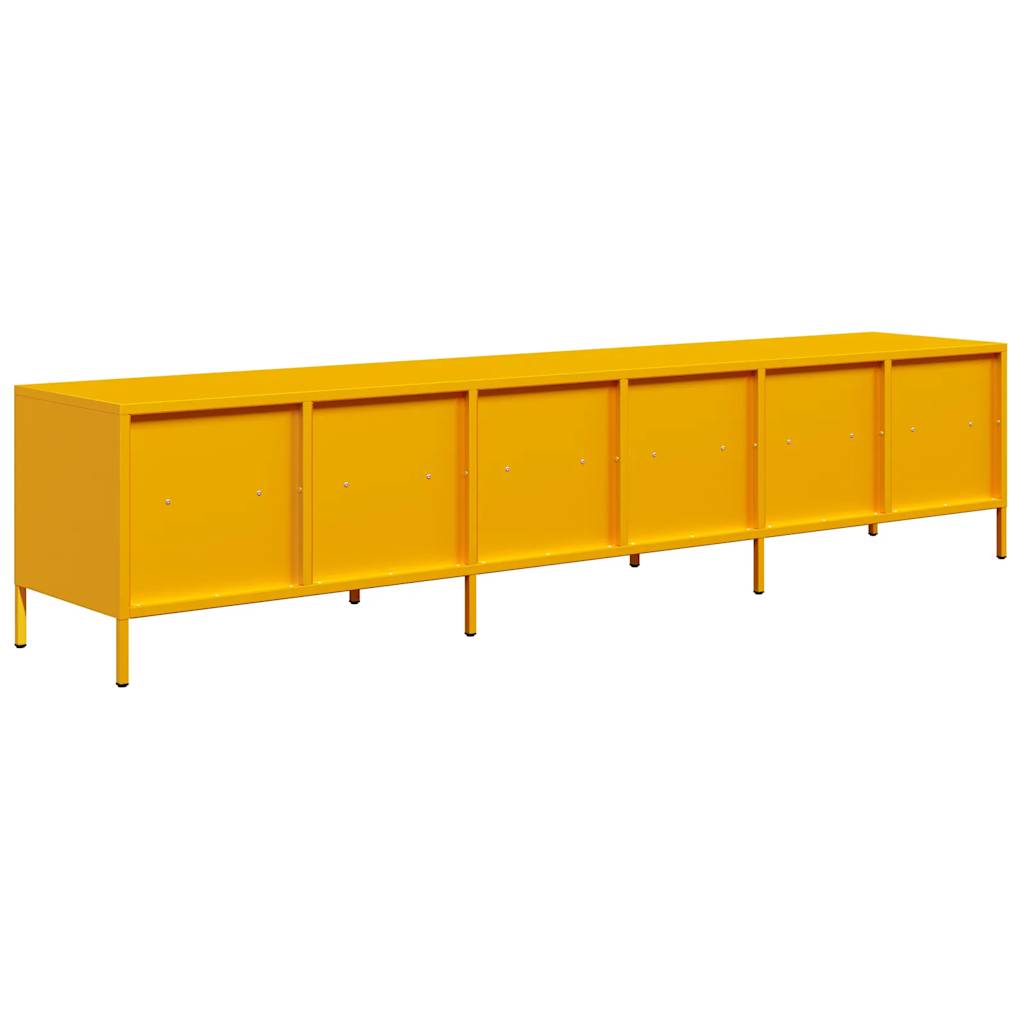 Móvel de TV 202x39x43,5 cm aço laminado a frio amarelo mostarda