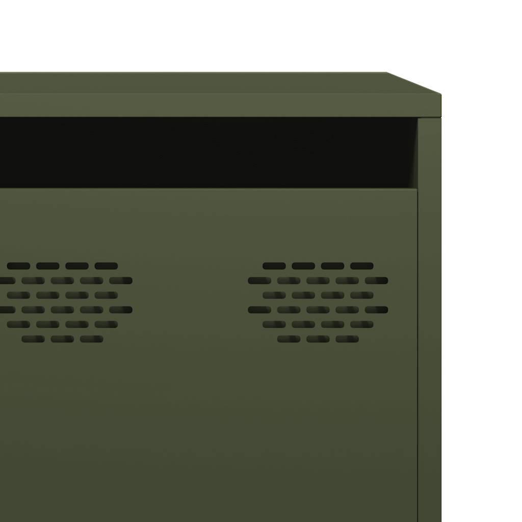 Móvel de TV 202x39x43,5 cm aço laminado a frio verde-azeitona