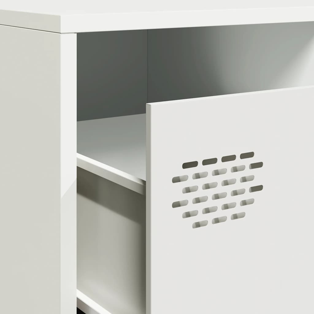 Móvel de TV 202x39x43,5 cm aço laminado a frio branco