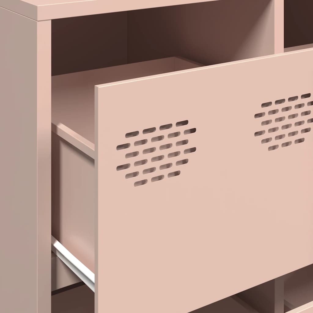 Aparador 135x39x103,5 cm aço laminado a frio rosa