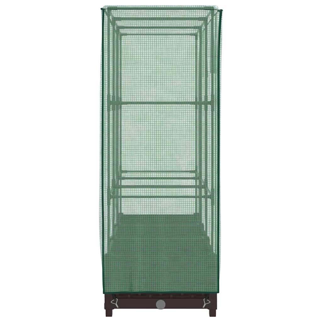 Canteiro elevado com cobertura de estufa aspeto de vime