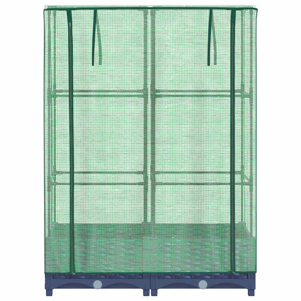 Canteiro elevado com cobertura de estufa aspeto de vime