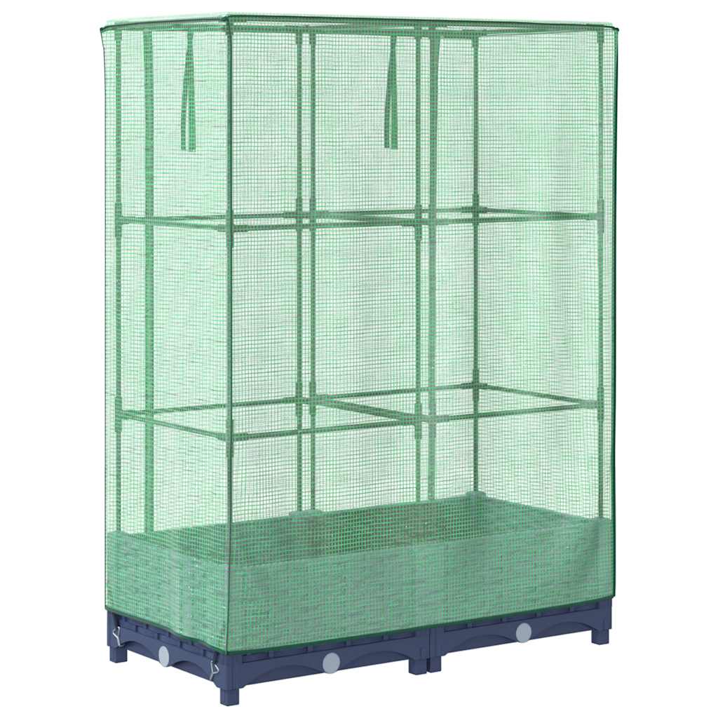 Canteiro elevado com cobertura de estufa aspeto de vime