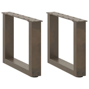 Pés para mesa de centro em formato de U, 2 peças, aço natural, 30x(30-31) cm, aço