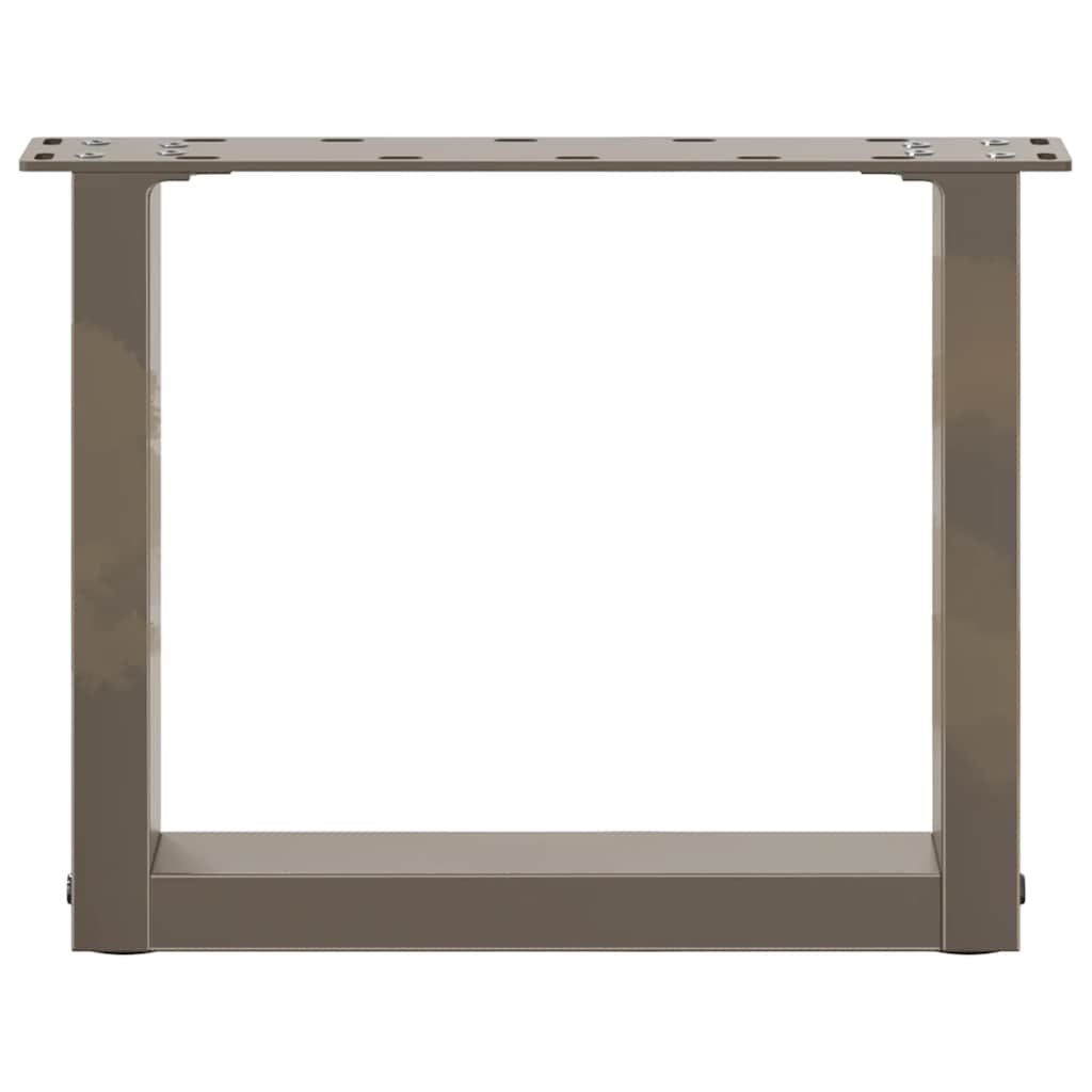 Pés para mesa de centro em formato de U, 2 peças, aço natural, 30x(30-31) cm, aço