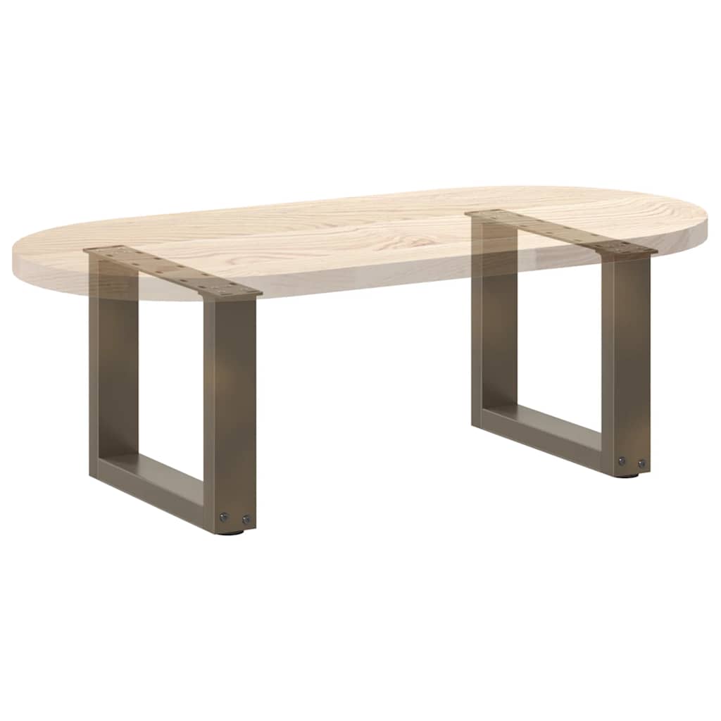 Pés para mesa de centro em formato de U, 2 peças, aço natural, 30x(30-31) cm, aço