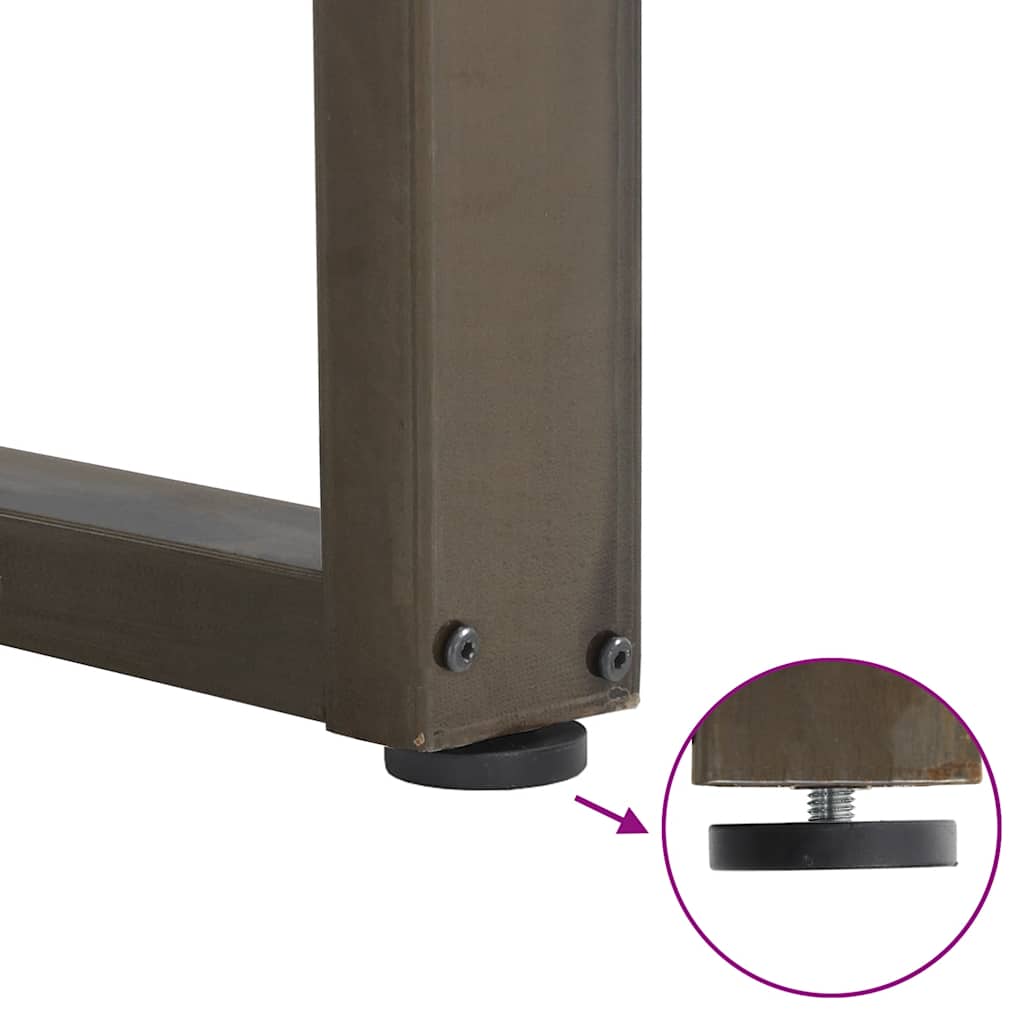 Pés para mesa de centro em formato de U, 2 peças, aço natural, 30x(30-31) cm, aço