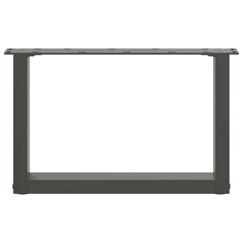 Pés para mesa de centro em forma de U, 2 peças, antracite, 50x(30-31) cm, aço