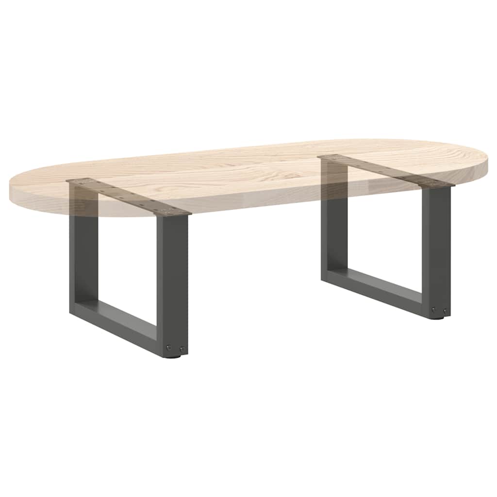 Pés para mesa de centro em forma de U, 2 peças, antracite, 50x(30-31) cm, aço