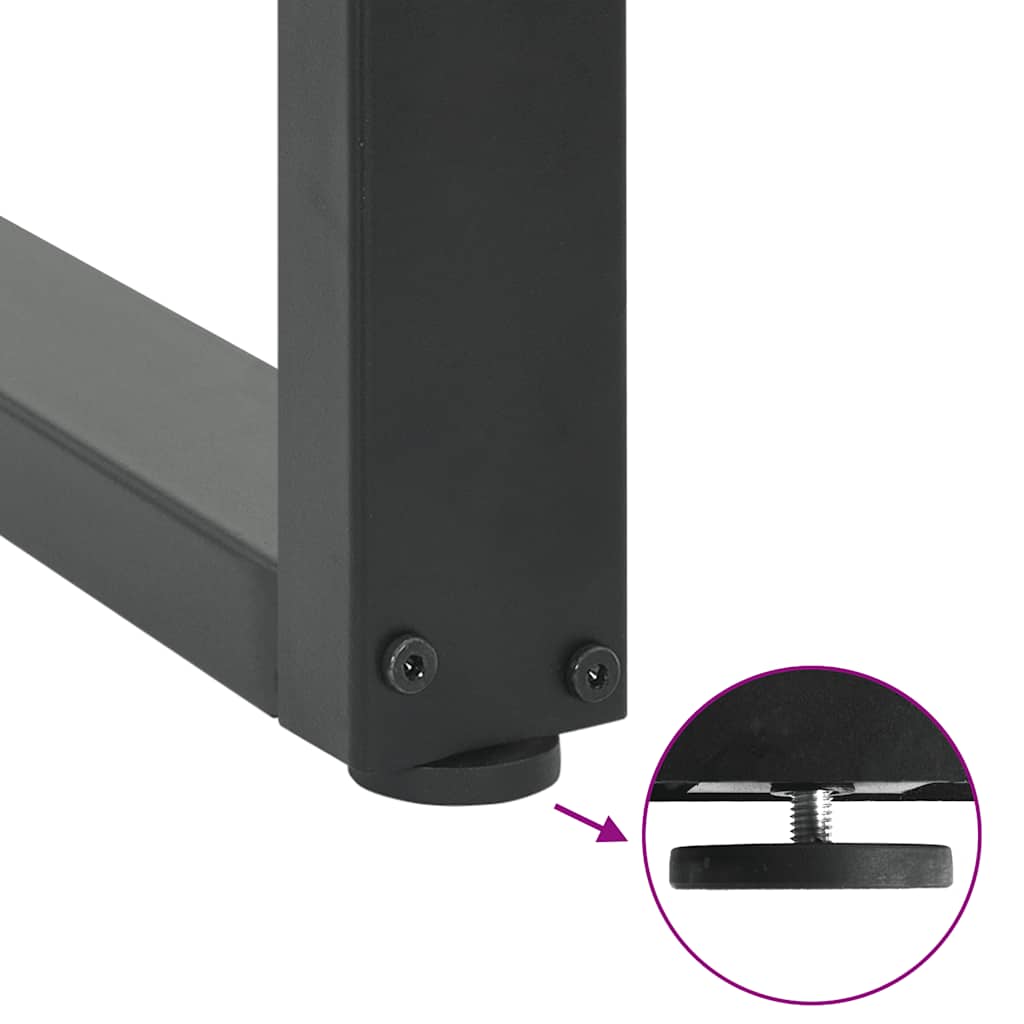 Pés para mesa de centro em forma de U, 2 peças, antracite, 50x(30-31) cm, aço