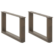 Pés para mesa de centro em formato de U, 2 peças, aço natural, 70 x (30-31) cm, aço