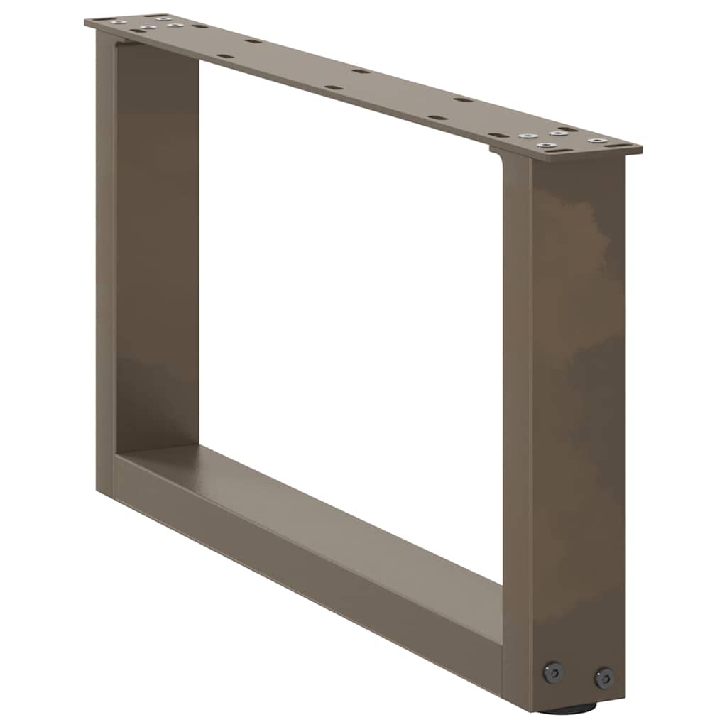 Pés para mesa de centro em formato de U, 2 peças, aço natural, 70 x (30-31) cm, aço