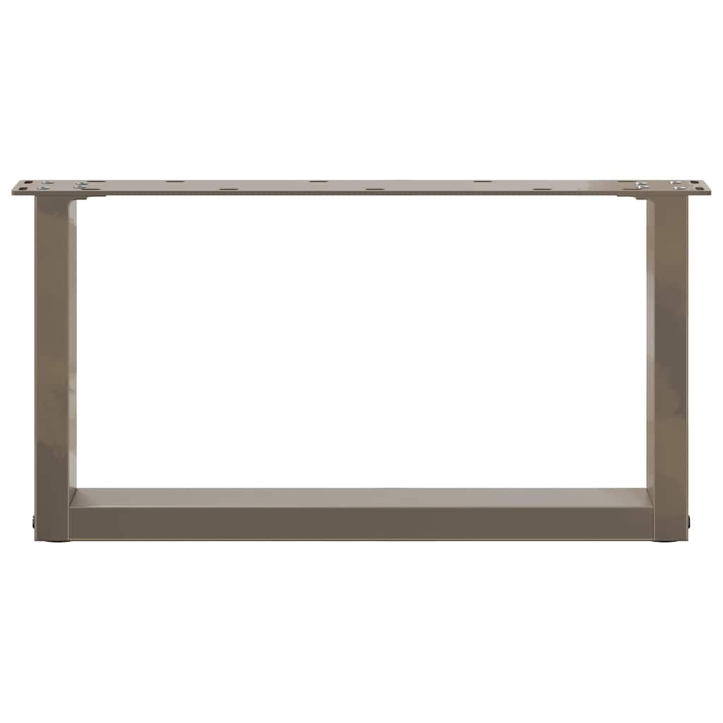 Pés para mesa de centro em formato de U, 2 peças, aço natural, 70 x (30-31) cm, aço