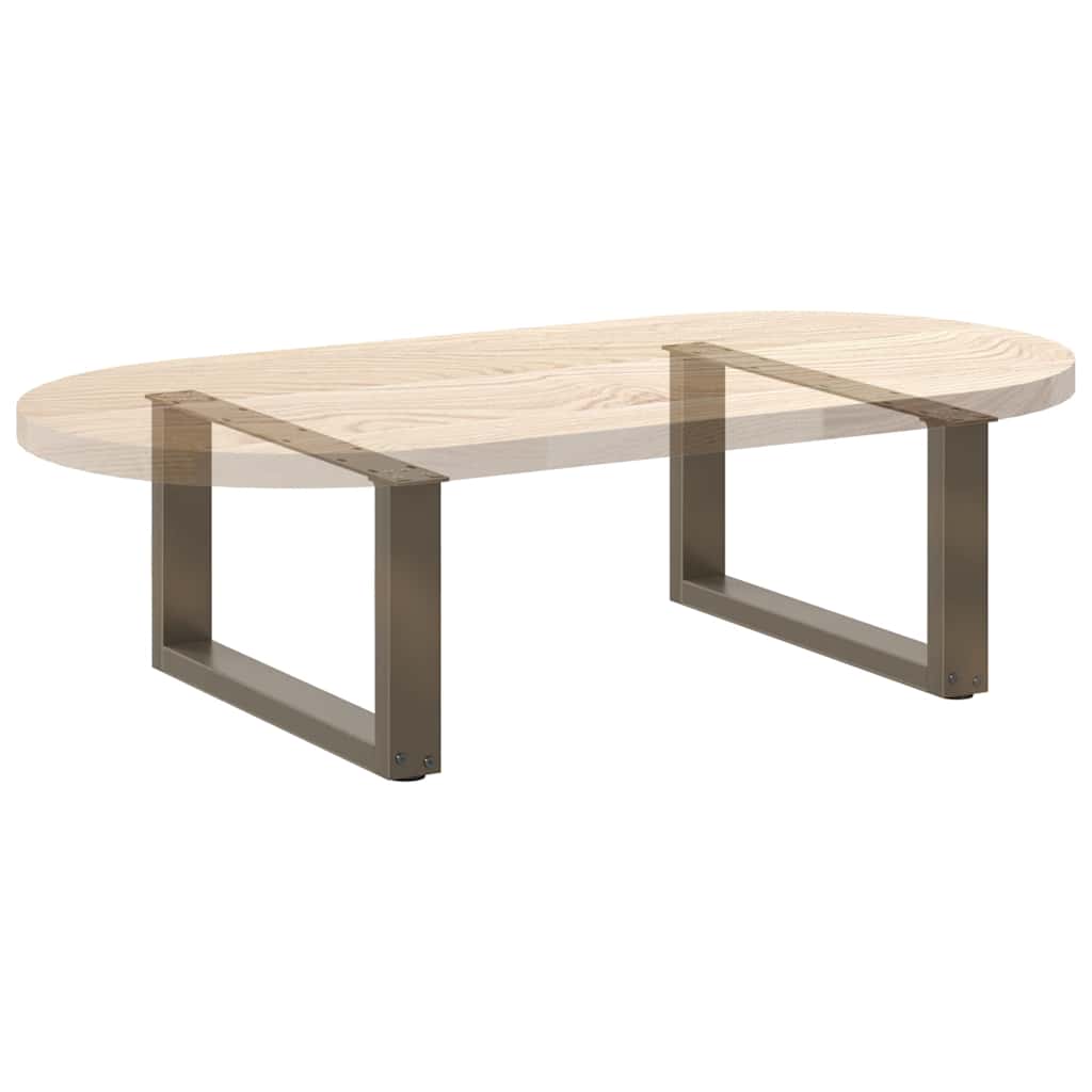 Pés para mesa de centro em formato de U, 2 peças, aço natural, 70 x (30-31) cm, aço