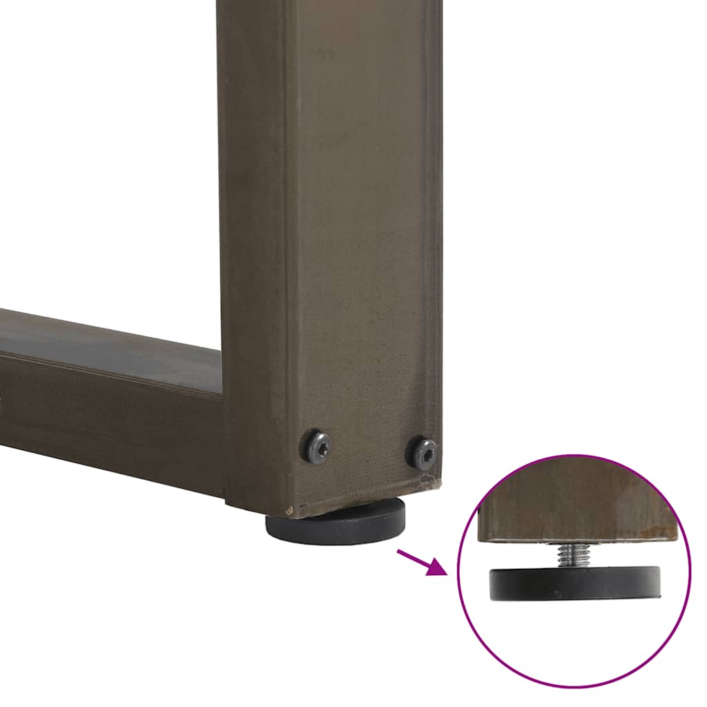 Pés para mesa de centro em formato de U, 2 peças, aço natural, 70 x (30-31) cm, aço