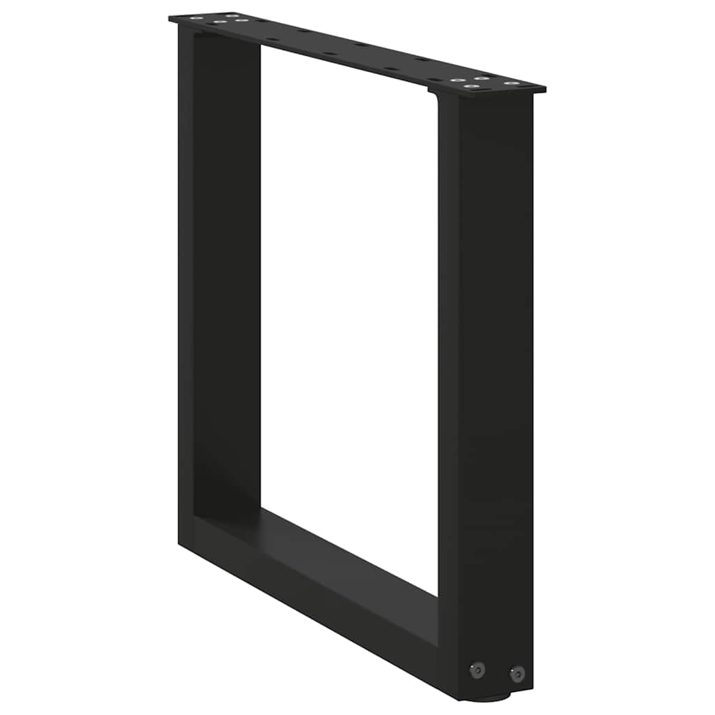 Pés para mesa de centro em formato de U, 2 peças, preto, 50x(42-43) cm, aço