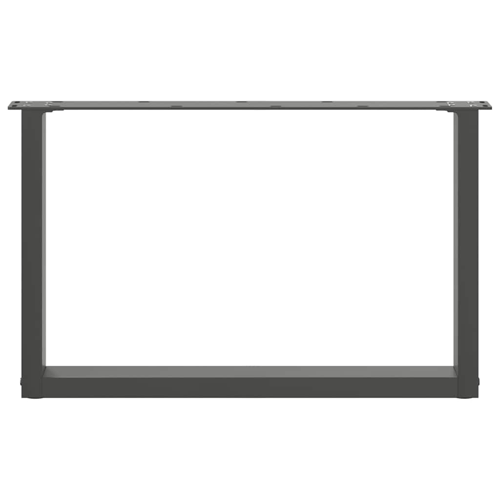 Pés para mesa de centro em forma de U, 2 peças, antracite, 60x (42-43) cm, aço