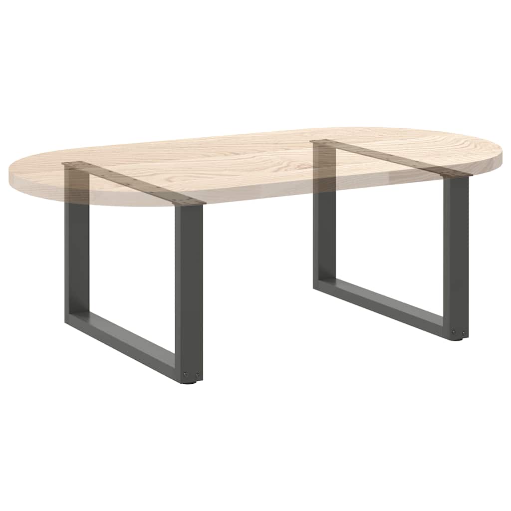 Pés para mesa de centro em forma de U, 2 peças, antracite, 60x (42-43) cm, aço