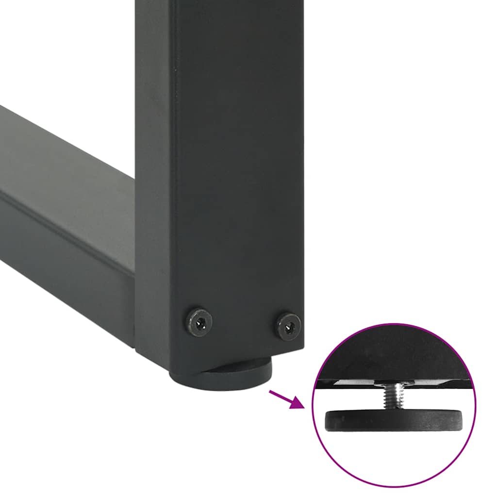 Pés para mesa de centro em forma de U, 2 peças, antracite, 60x (42-43) cm, aço