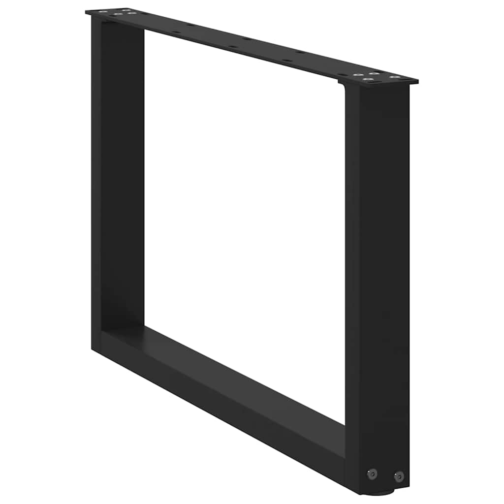 Pés para mesa de centro em formato de U, 2 peças, preto, 70x (42-43) cm, aço
